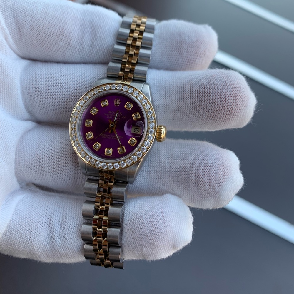Rolex ladies 26MM 69173 Two Tone Diamond Dial & Bezel !!